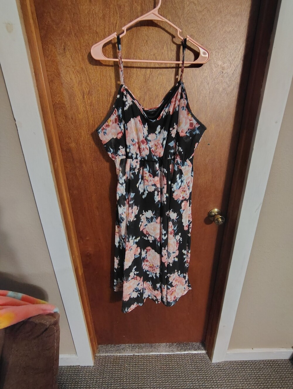 torrid Black Floral Spaghetti-Strap Camisole Dress